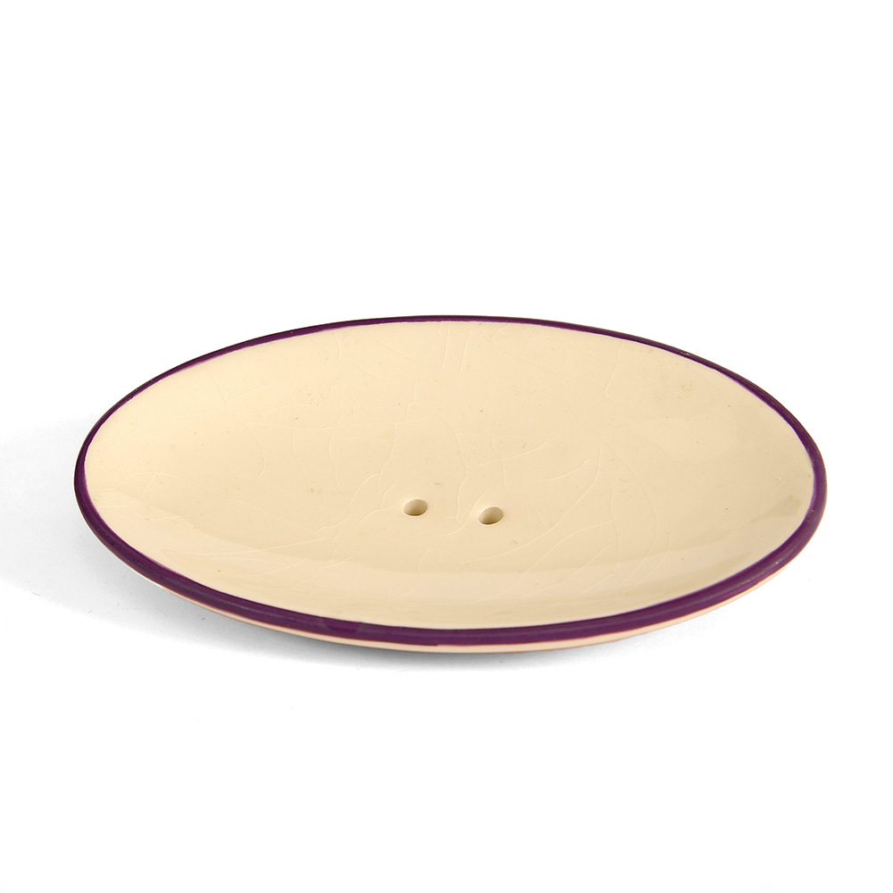 Porte-savon Céramique Pour Baignoire – Motif Roses Ou Lavande, Neuf, Blanc